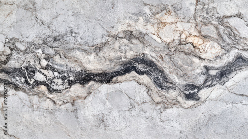 Fototapeta premium Elegant gray marble with black vein patterns creates a sophisticated natural stone surface for interior design