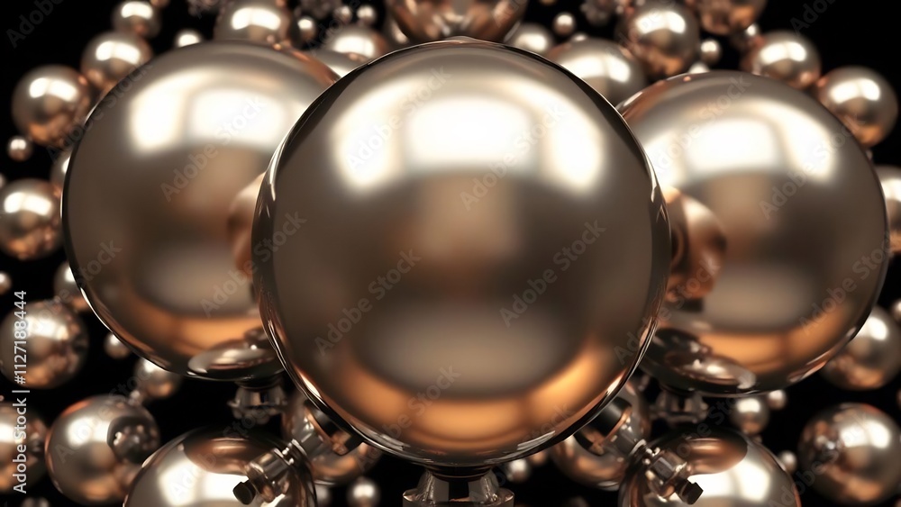 Shiny bronze spheres background. Shiny bronze spheres background.