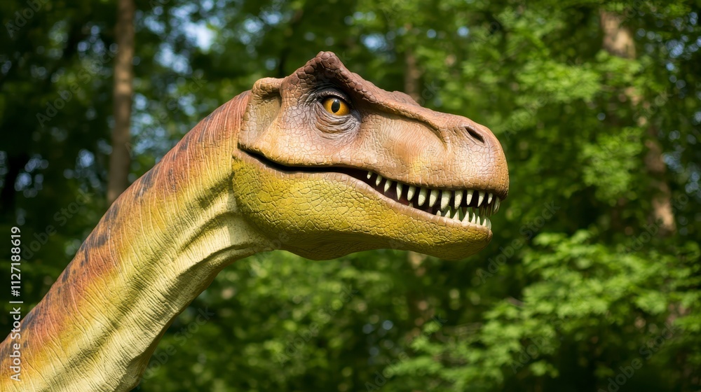 Obraz premium Prehistoric Dinosaur Model Jurassic Park Theme Extinct Reptile Wildlife Ancient Animal
