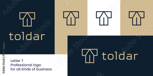 Abstract Letter T Logo Combined with House Shape for Real Estate Branding