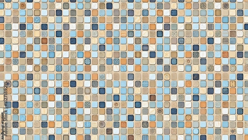 Seamless pastel mosaic tile pattern. Seamless pastel mosaic tile pattern.