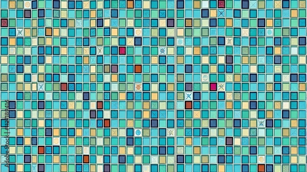 Abstract mosaic pattern with various colors and small square tiles. Abstract mosaic pattern with various colors and small square tiles.