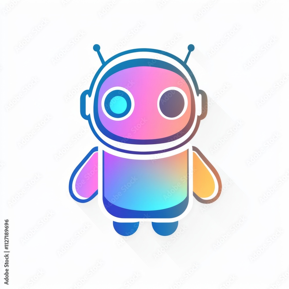 Colorful Robot Illustration Design Colorful Robot Illustration Design