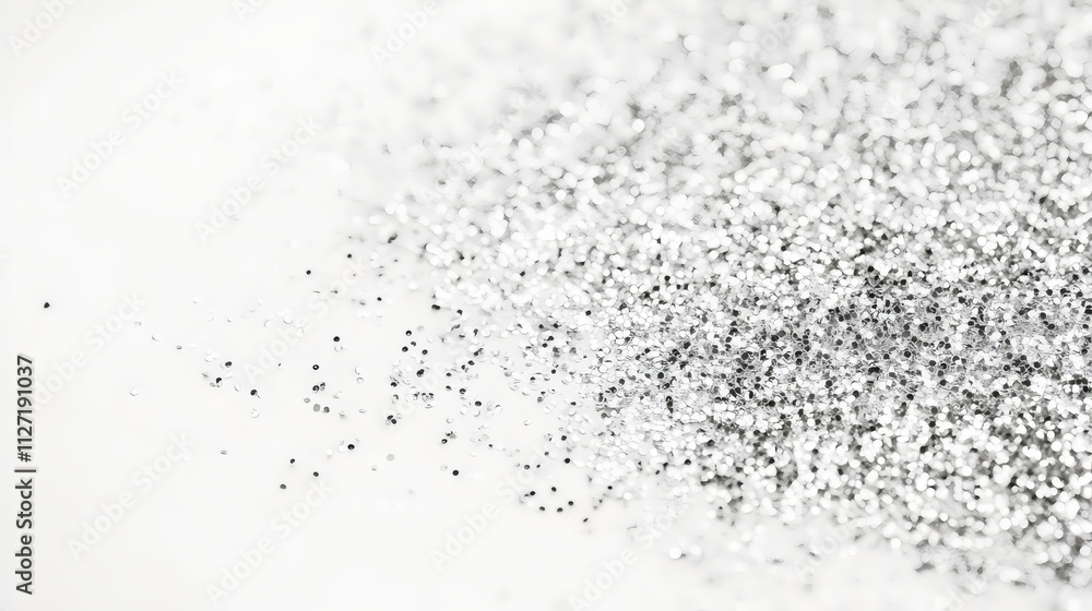 white color glitter scaterred isolated on white background white color glitter scaterred isolated on white background