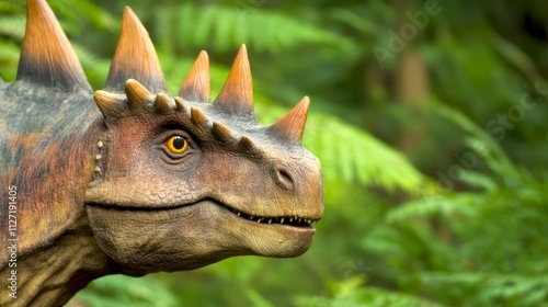 Prehistoric Dinosaur Head Close up Jurassic Park Style Extinct Reptile Ancient Creature Wildlife