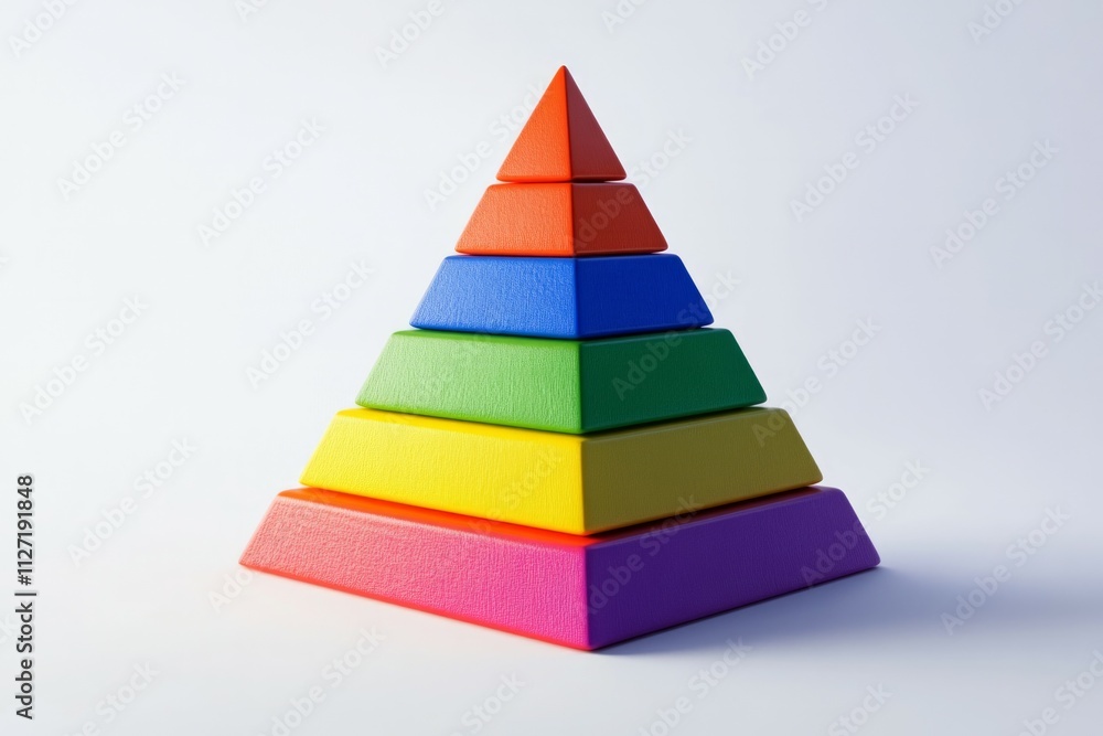 3d style Maslow pyramid on white background 3d style Maslow pyramid on white background