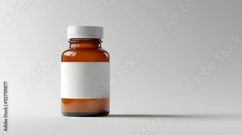 Amber Bottle Mockup, Blank Label