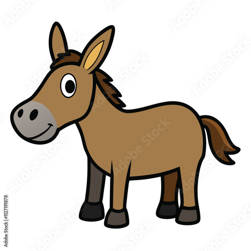 Cute Mule vector illustration. Mule in flat style,