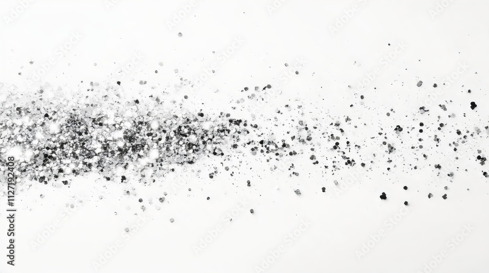 white color glitter scaterred isolated on white background white color glitter scaterred isolated on white background