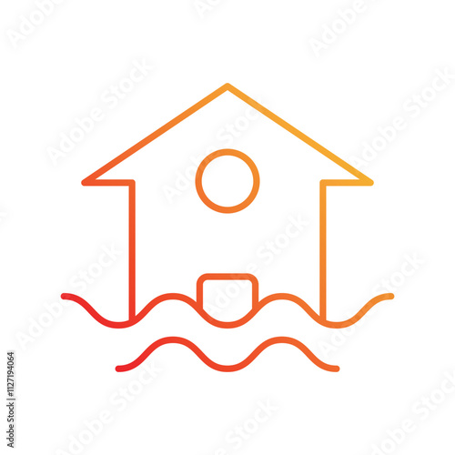 flooding gradient icon with white background vector stock illustration