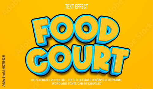 Food Court 3d editable text effect style