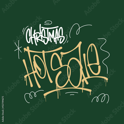 Christmas sale in graffiti style 