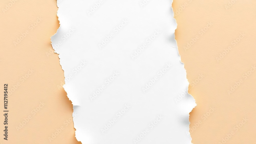 Torn white paper on peach background. Torn white paper on peach background.