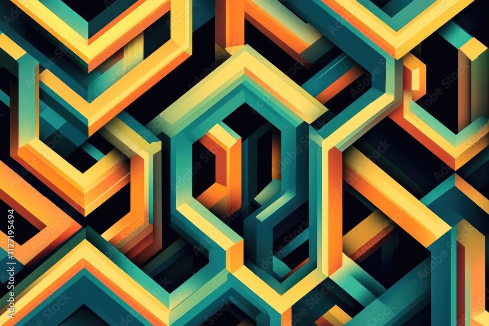 Abstract Hexagon Pattern Colorful Geometric Design Abstract Hexagon Pattern Colorful Geometric Design