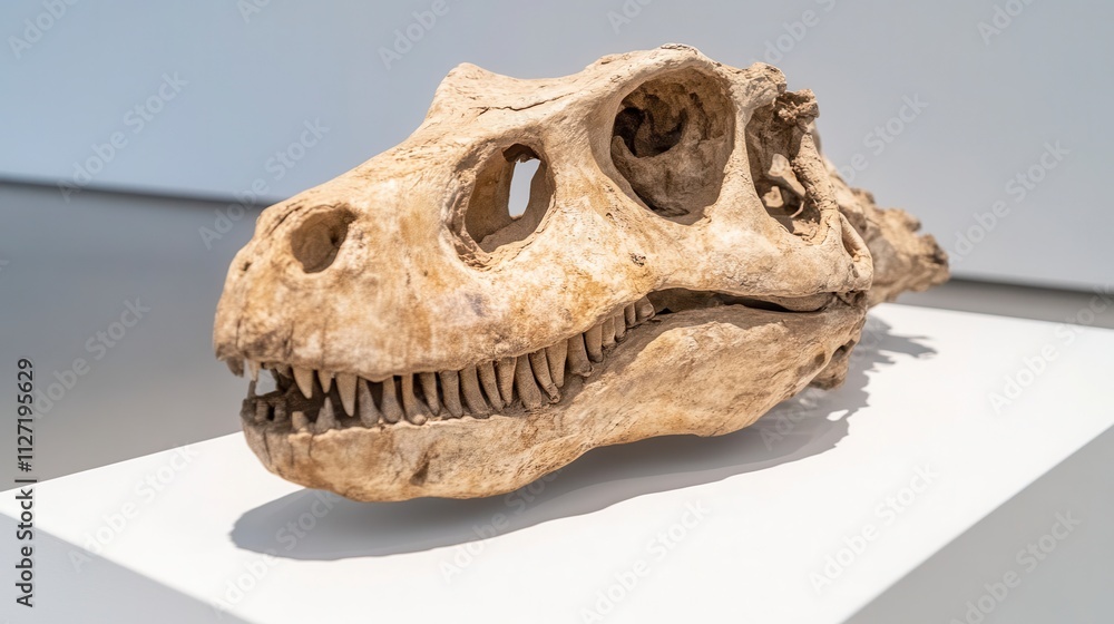 Ancient Dinosaur Skull Fossil Prehistoric Relic Paleontology Museum Exhibit Extinct Creature Ancient Dinosaur Skull Fossil Prehistoric Relic Paleontology Museum Exhibit Extinct Creature