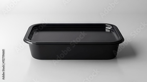 Black Plastic Food Container Mockup