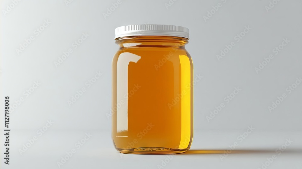 Honey Jar Mockup: Amber Liquid Honey Jar Mockup: Amber Liquid