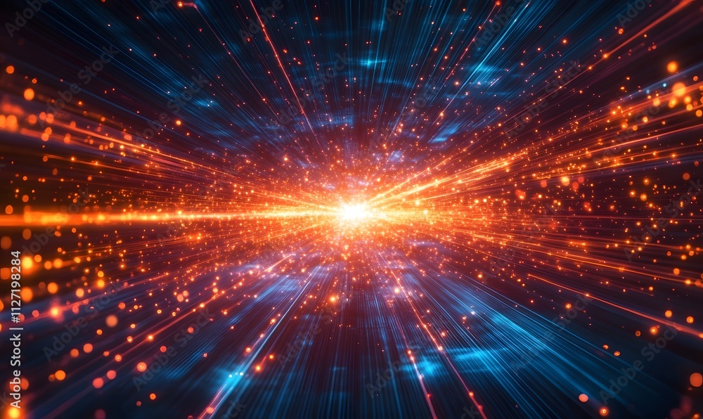 A vibrant graphic showing data packets zipping through a network of glowing lines and nodes A vibrant graphic showing data packets zipping through a network of glowing lines and nodes
