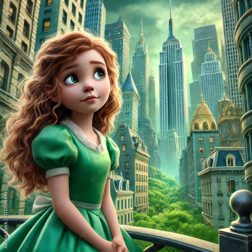 Obraz premium illustration for the fairy tale Ellie in the Emerald City