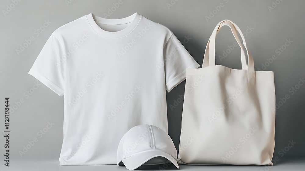 custom made wallpaper toronto digitalBlank White Tshirt Tote Bag and Cap Mockup