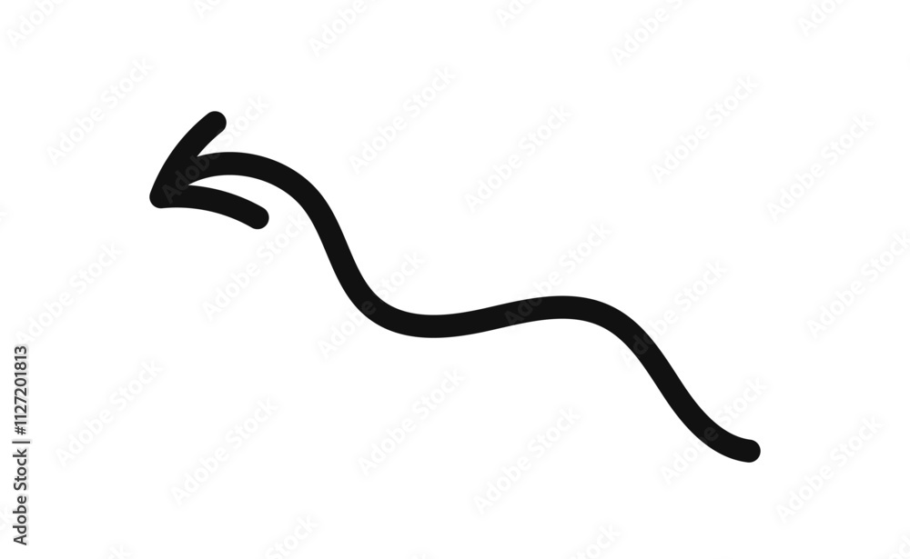 Simple line hand drawn black arrow. Vector illustration Simple line hand drawn black arrow. Vector illustration