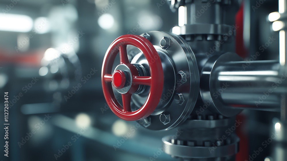 Close-up of a refinery valve, processing fuel under pressure, industrial detail. Close-up of a refinery valve, processing fuel under pressure, industrial detail.