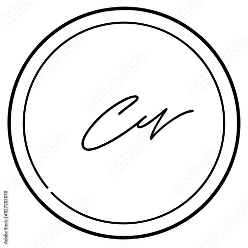 Continuous Line Circle Logo with Modern Font Design photo