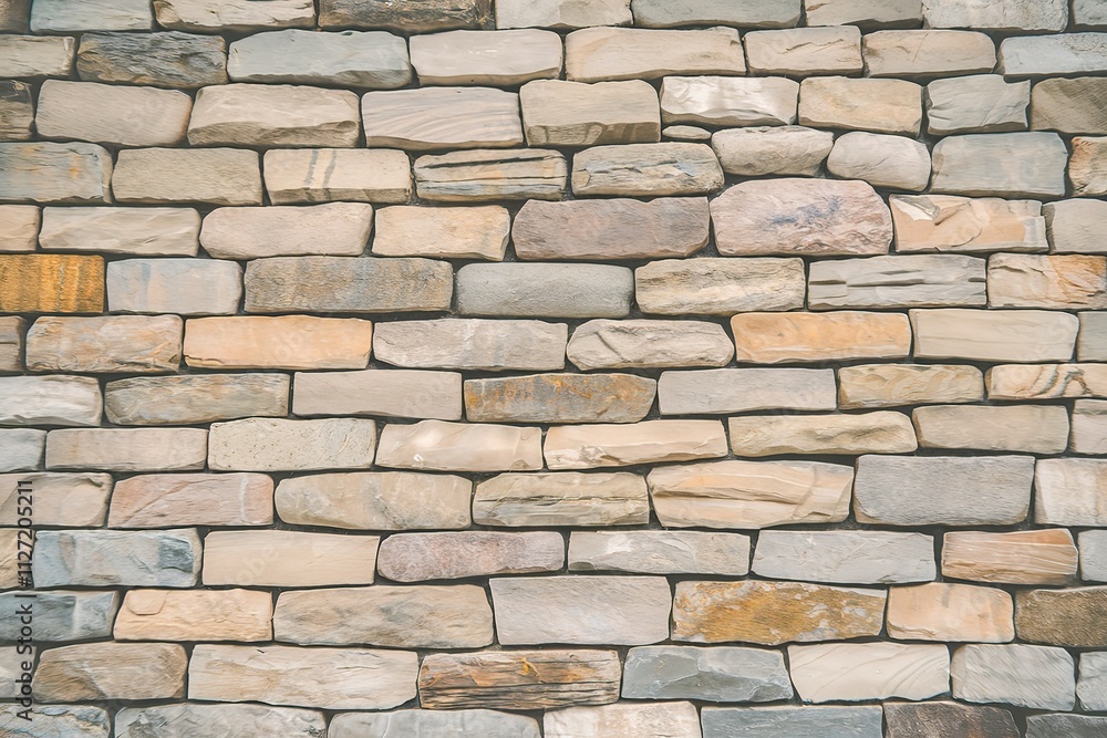 A close-up view of a wall constructed from irregularly shaped stones A close-up view of a wall constructed from irregularly shaped stones