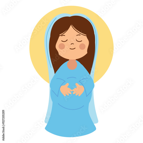cute virgin mary character