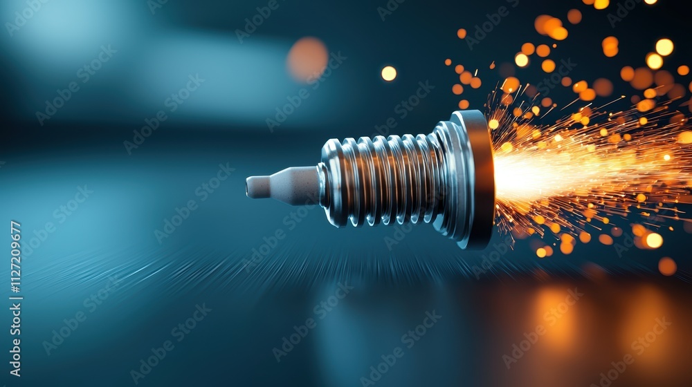 Electric Sparks or Arcs: Close up of a spark plug igniting, representing combustion engines, automotive technology, and the power of ignition. Electric Sparks or Arcs: Close up of a spark plug igniting, representing combustion engines, automotive technology, and the power of ignition.