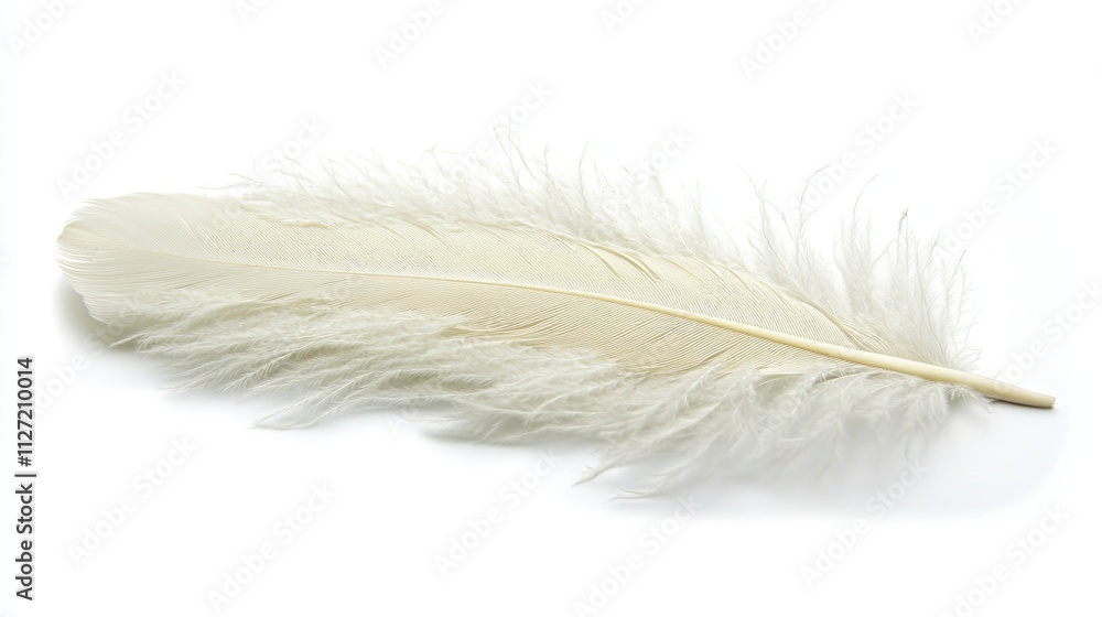 Fototapeta premium White feather isolated on white background