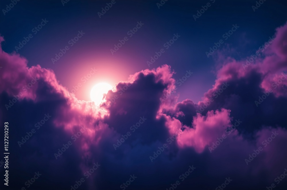 Obraz premium Dramatic Sunset Over Colorful Clouds