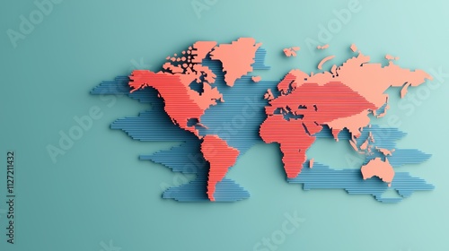 World Maps with Heat Maps Gradients: A world map with a heat map overlay showing temperature variations across different regions, visualizing climate change, weather patterns, and global warming