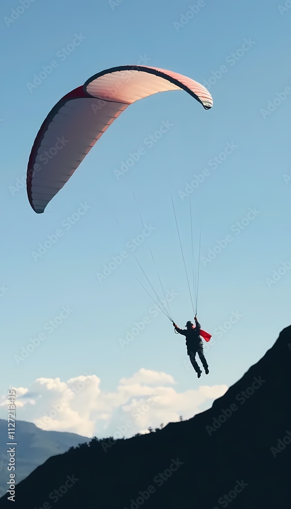Paraglider Isolated on Black Background Paraglider Isolated on Black Background