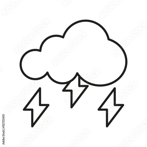 strom line icon with white background vector stock illustration
