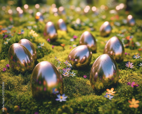 christmas balls on the green grass