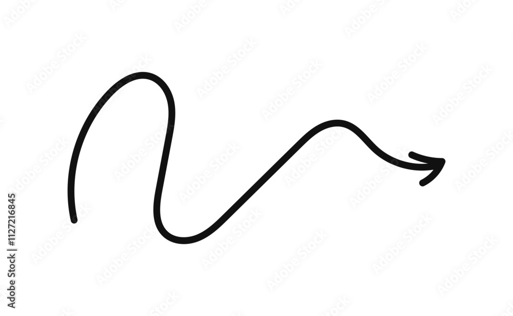Simple line hand drawn black arrow. Vector illustration Simple line hand drawn black arrow. Vector illustration
