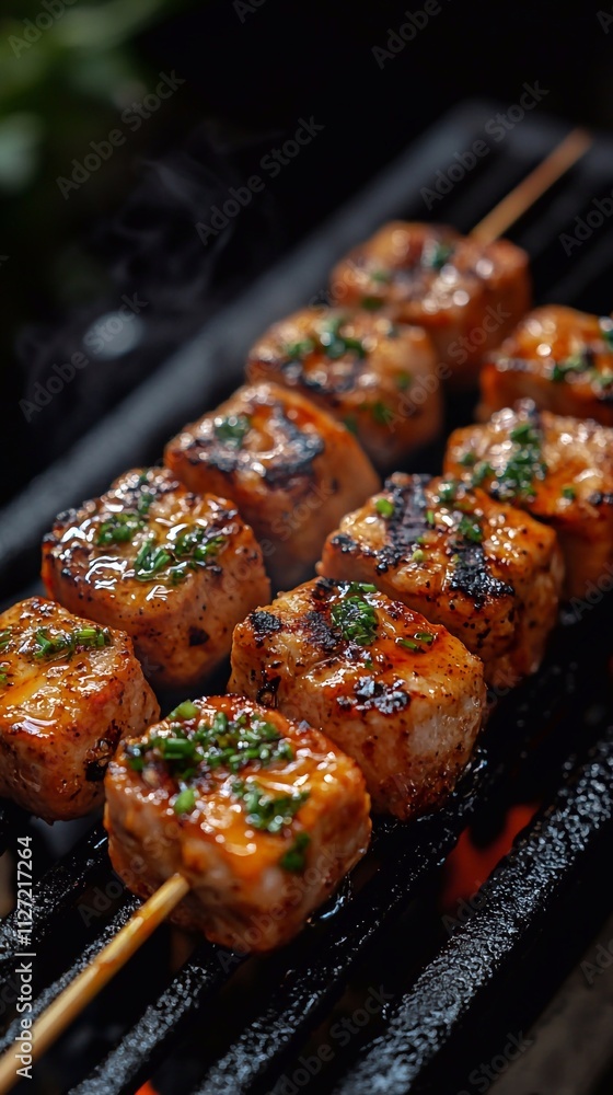 close-up of a delicious juicy kebab close-up of a delicious juicy kebab