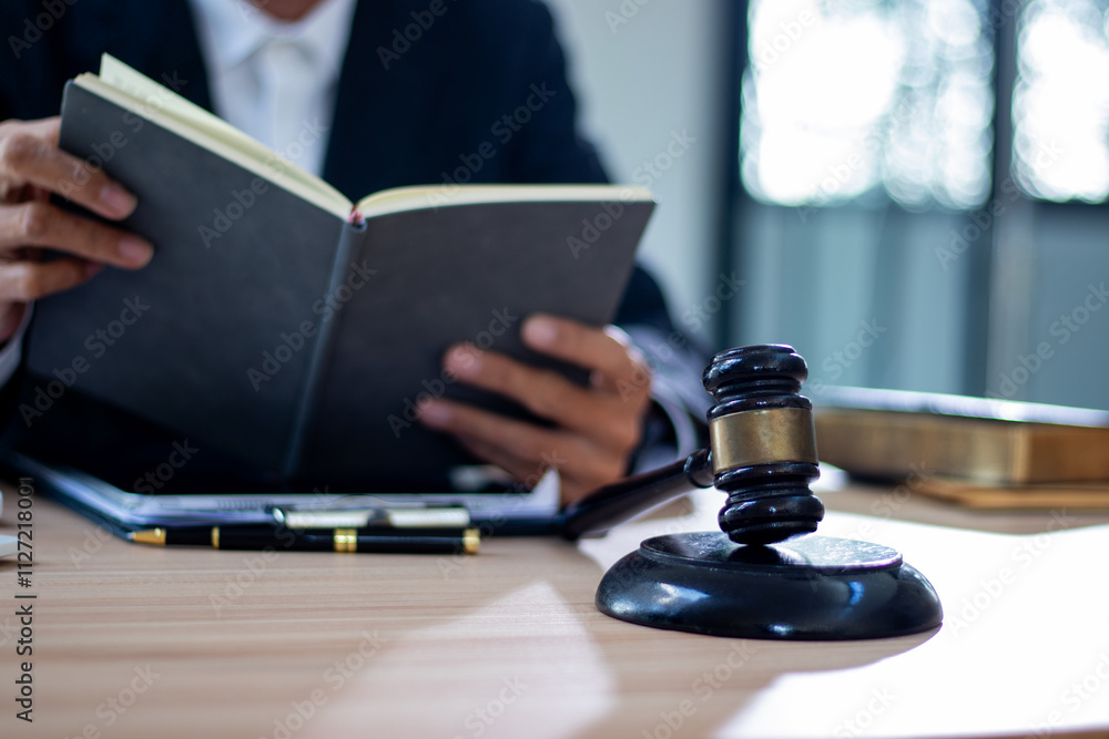Judge taking notes Judge taking notes