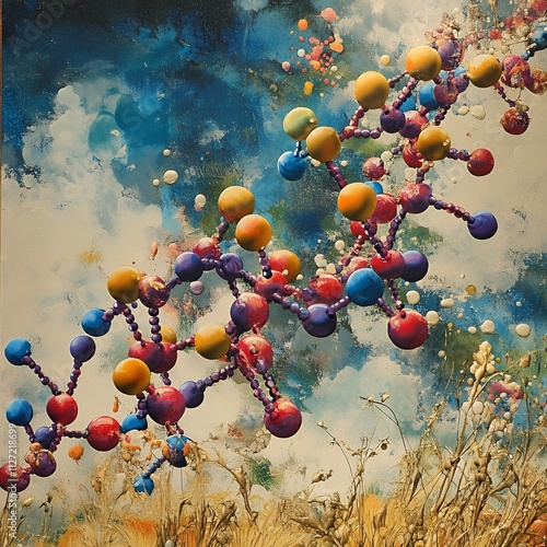 an artisic interpretation of The molecular arrangement of Pebax photo