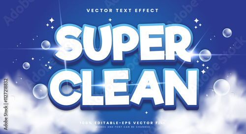 Super Clean 3D editable text effect Template with bubble style