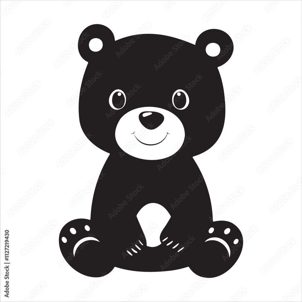 Fototapeta premium Cute Teddy Bear silhouette vector illustration