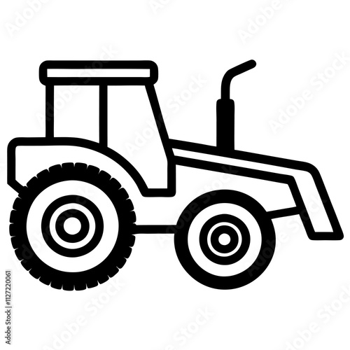 A silage cutter silhouette,line art icon vector illustration on white background.