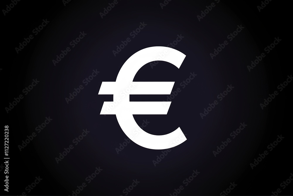 A large Euro sign isolated on a black background A large Euro sign isolated on a black background