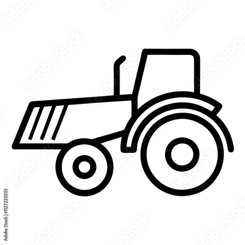 A silage cutter silhouette,line art icon vector illustration on white background.