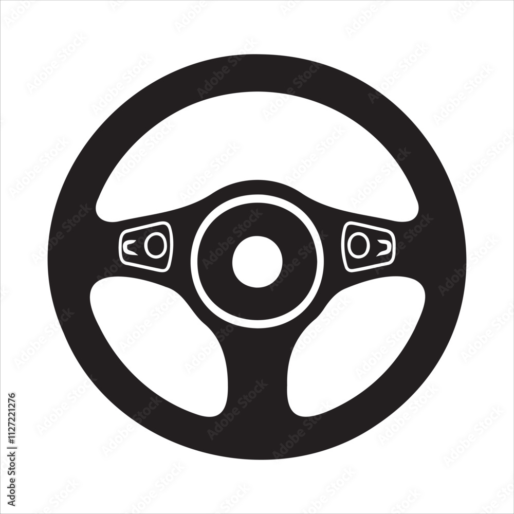 Car steering wheel silhouette vector illustration Car steering wheel silhouette vector illustration