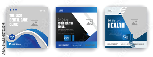 Professional medical healthcare service social media post template design