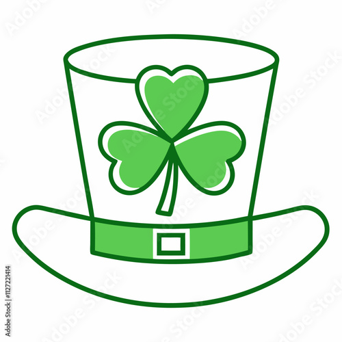 st patrick day hat vector art isolated on white background.