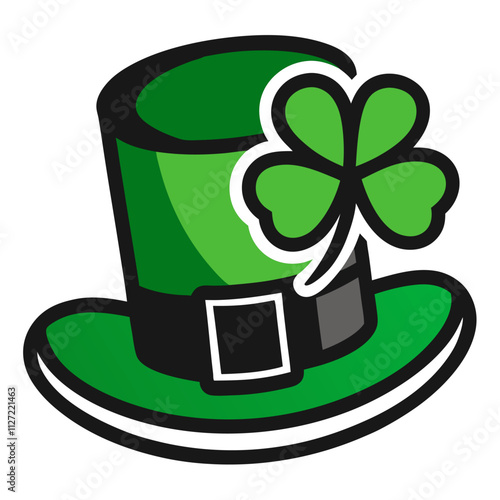 st patrick day hat vector art isolated on white background.