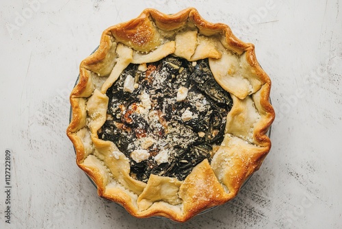 A photo of a homemade spinach pie photo